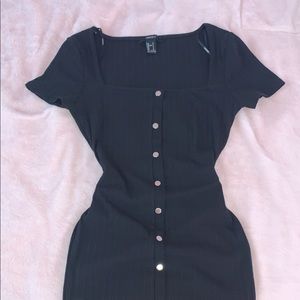 black forever 21 dress with buttons